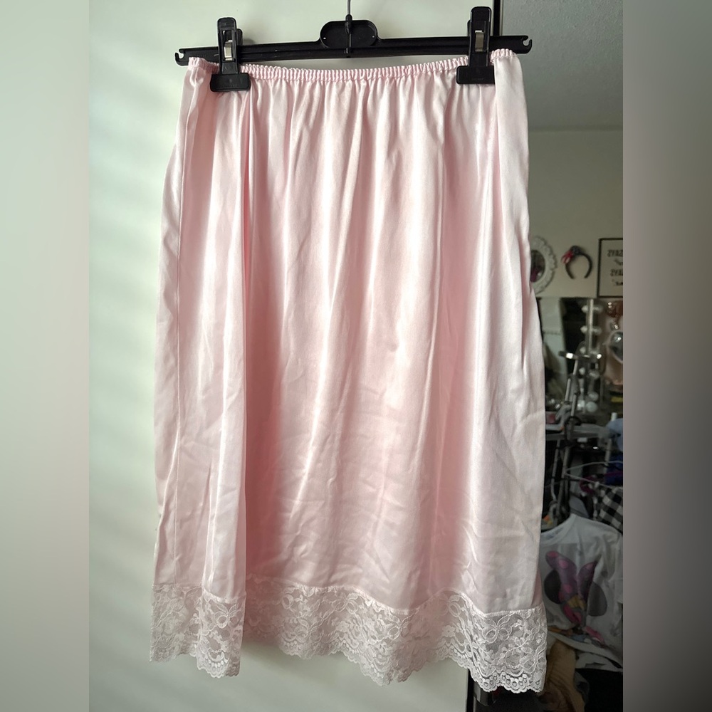 Vintage Pink Slip Skirt